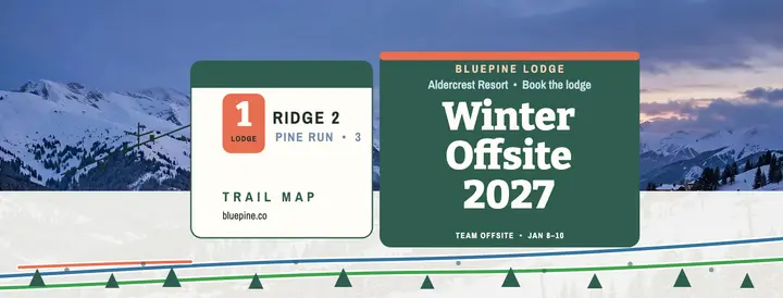 Bluepine Lodge winter offsite ski map cover: winter offsite cover template