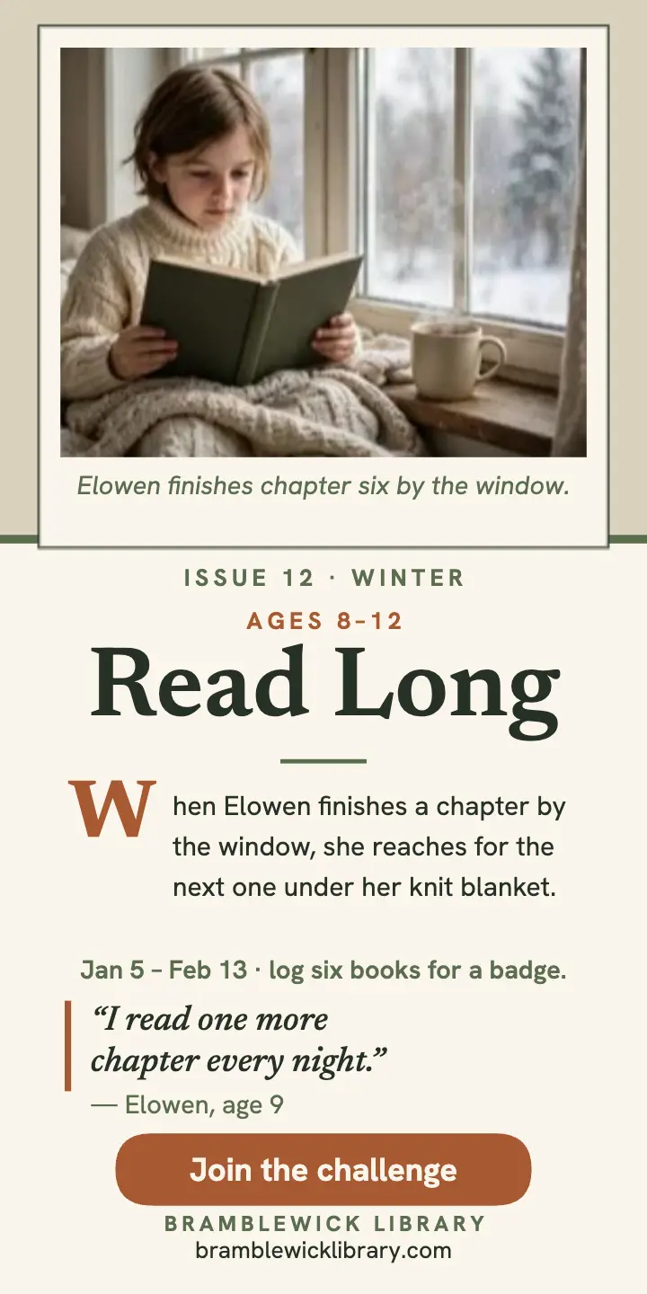 Bramblewick winter reading challenge half-page ad template