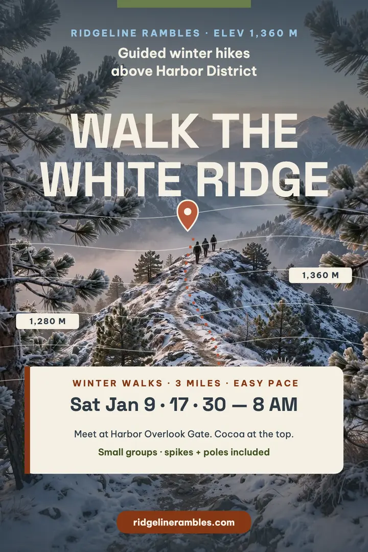 Ridgeline Rambles winter ridge walks poster template