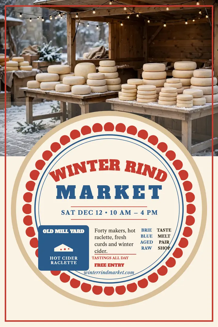 Winter Rind Market cheese poster template