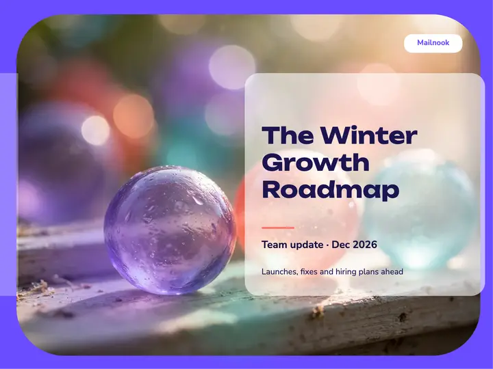 Winter growth roadmap team update slide: team update slide template