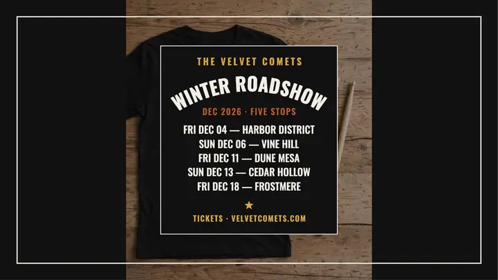 Velvet Comets winter roadshow tour thumbnail template