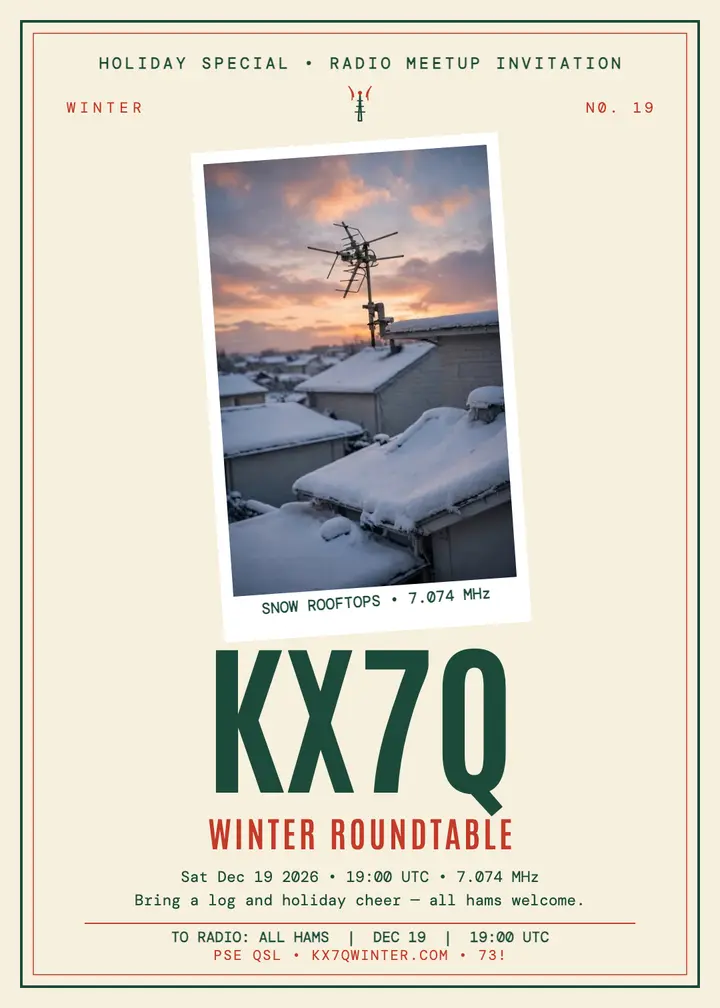 KX7Q Winter Roundtable QSL invitation template