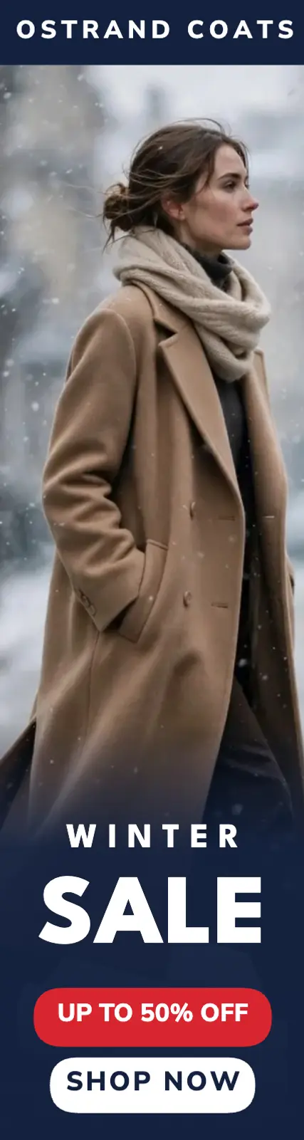 Winter sale skyscraper ad template