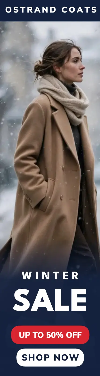 Winter sale skyscraper ad template