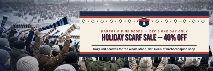 Harbor and Pine holiday scarf sale header template