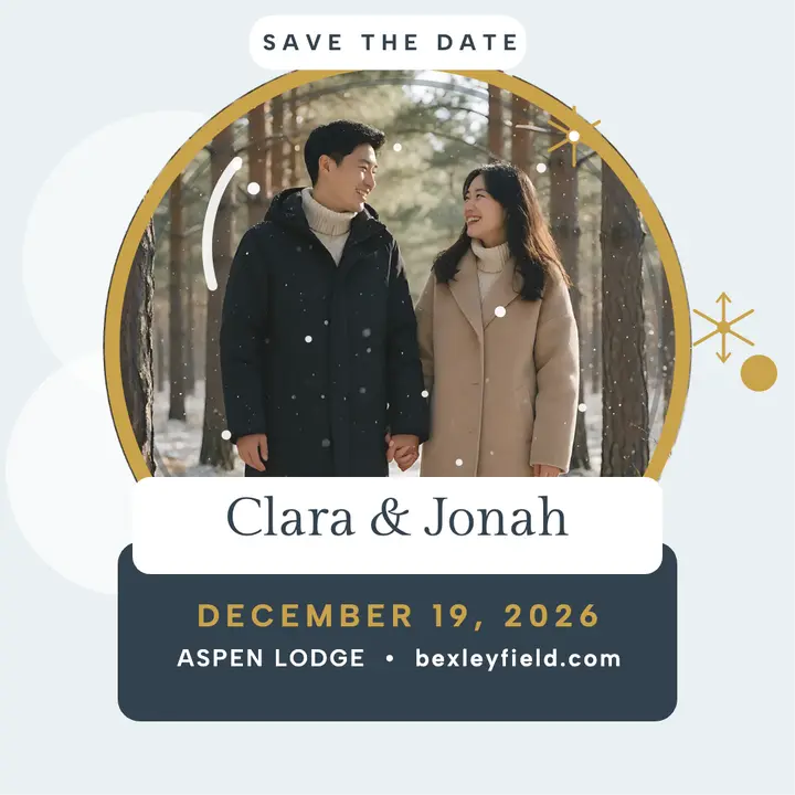 Snow globe winter save the date: save the date post template