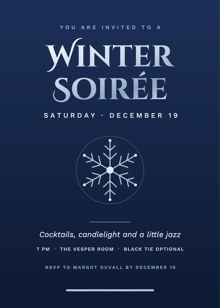 Winter Soirée invitation template