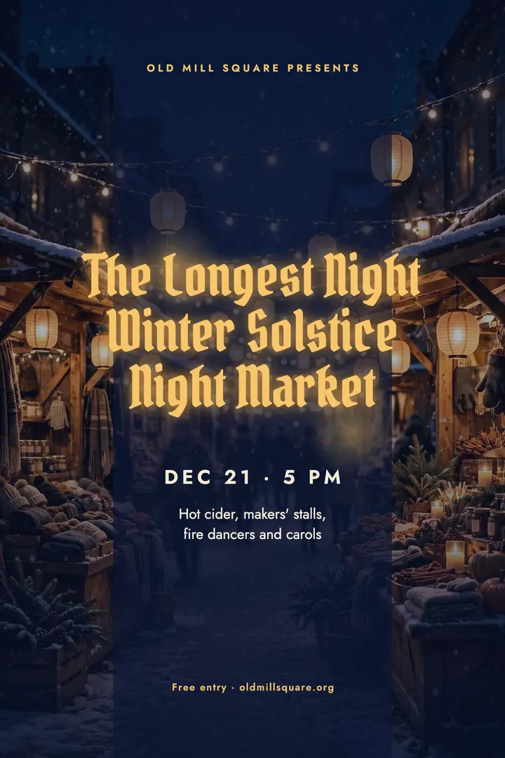 Solstice night market poster template
