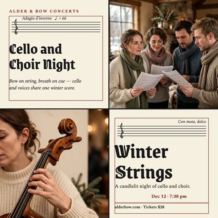 Winter Strings cello and choir night post template
