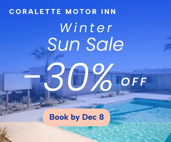 Coralette Motor Inn winter sun sale ad template