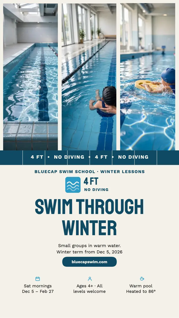 Bluecap winter swim lessons story template