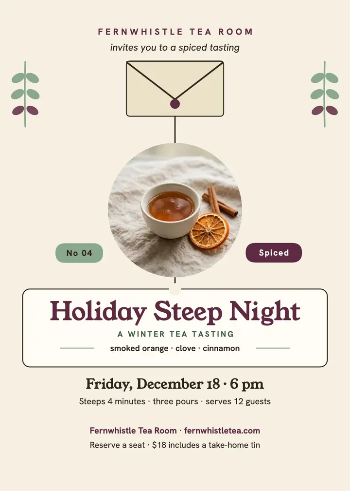 Fernwhistle holiday steep night invitation template