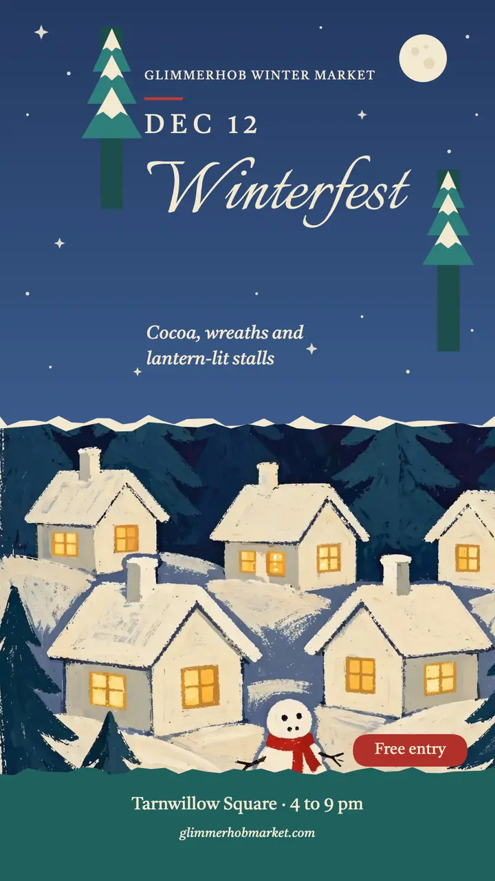Glimmerhob winter village market story template
