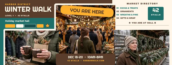Harbor District Winter Walk directory cover template