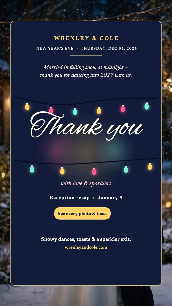 Wrenley and Cole winter bulb thank you story template