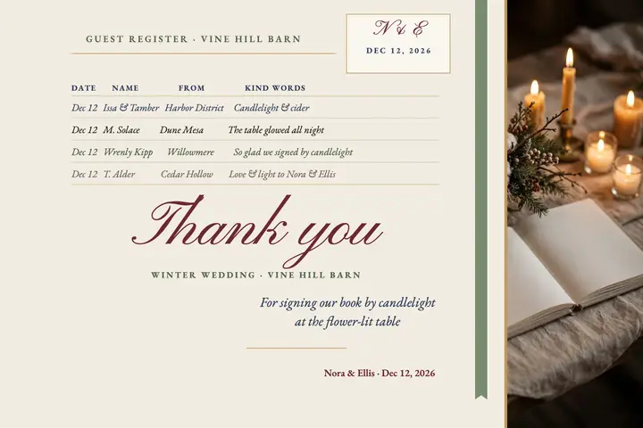 Nora and Ellis winter thank-you register template