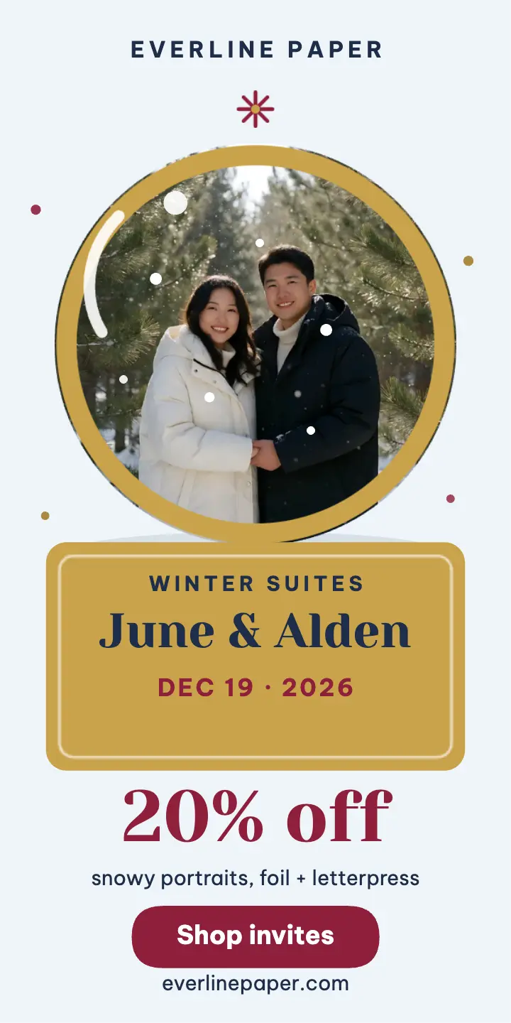 Everline winter wedding snow globe ad template