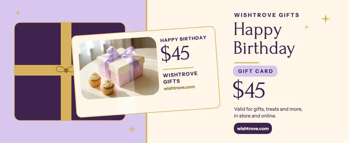 Wishtrove birthday $45 gift voucher template