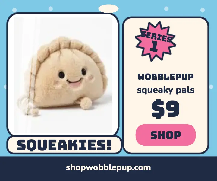 Wobblepup squeaky toy pack ad template