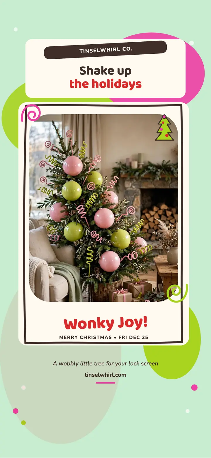 Wonky candy tree Christmas wallpaper template