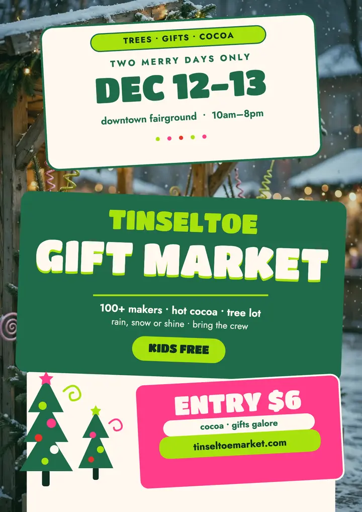 Tinseltoe holiday gift market flyer template