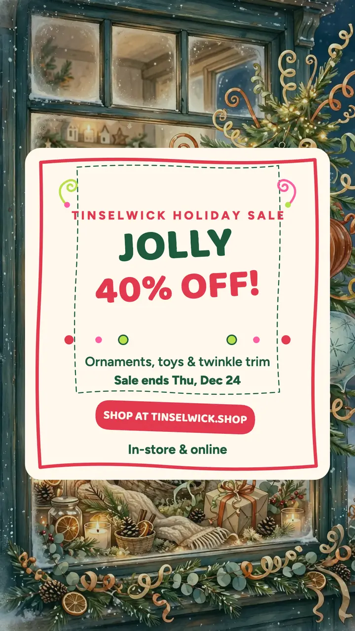 Tinselwick wonky tree holiday sale story template