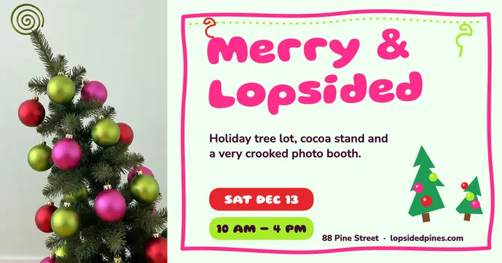 Lopsided Pines holiday tree lot post: holiday tree lot post template