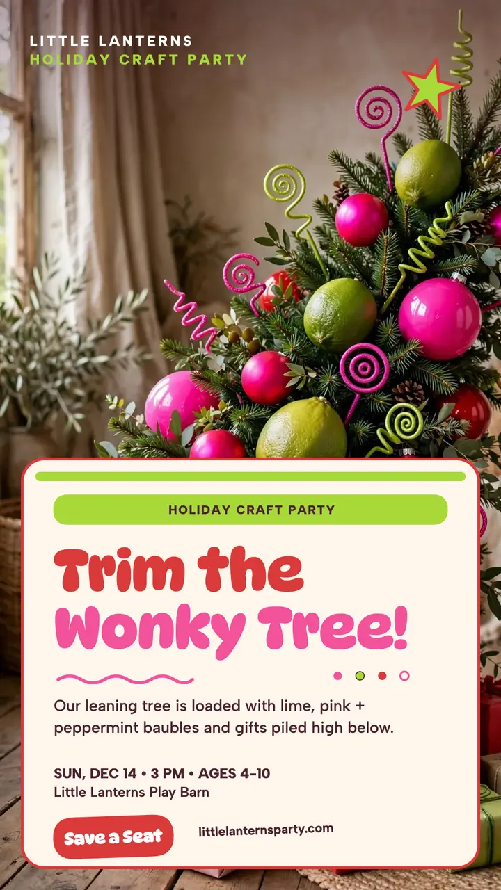 Little Lanterns wonky tree party story template
