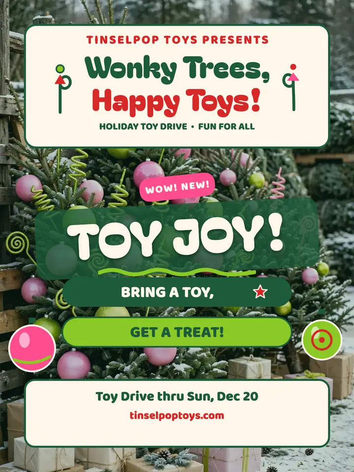 Tinselpop wonky tree toy drive post template