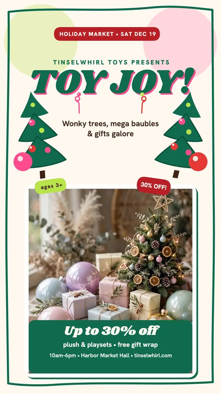 Tinselwhirl Toys holiday story template