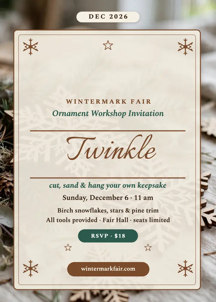 Wintermark Fair Ornament Workshop invite template