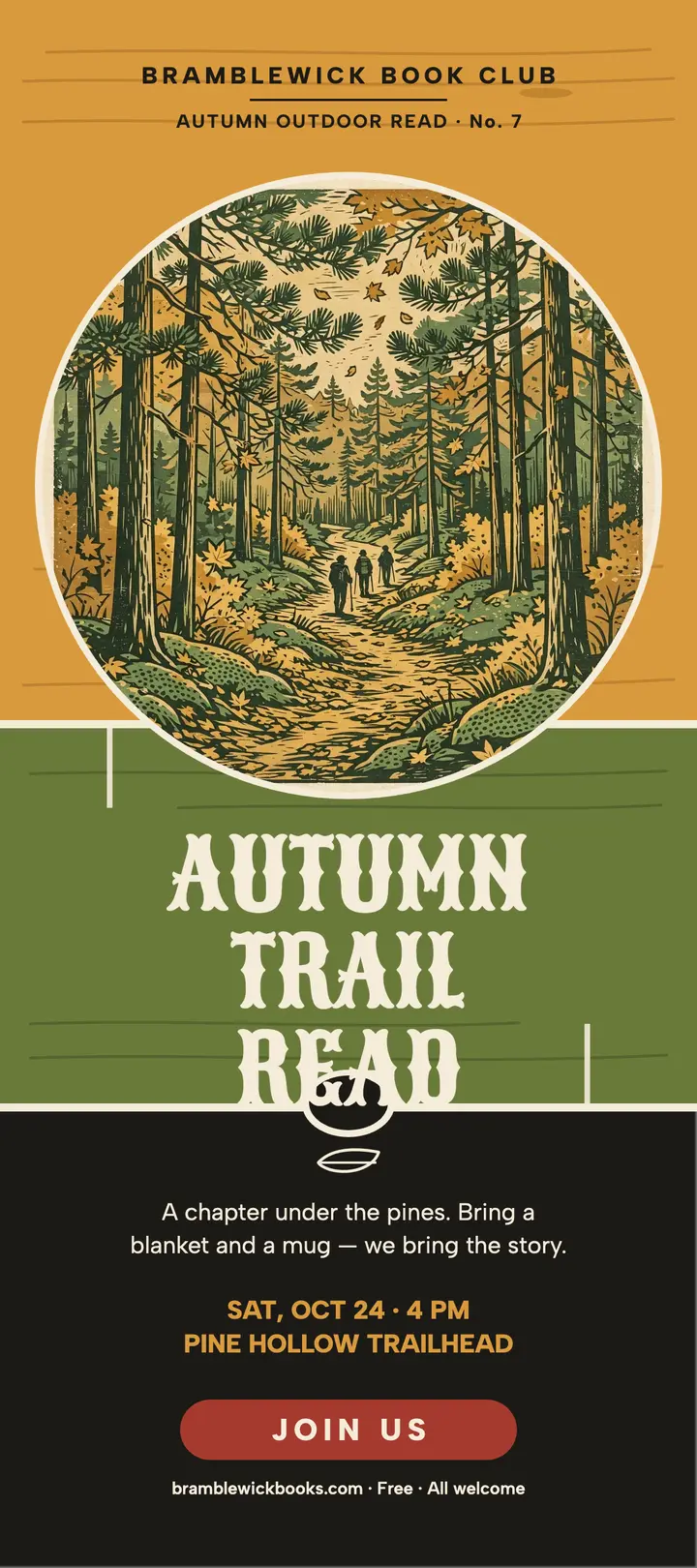 Bramblewick autumn trail read rack card template