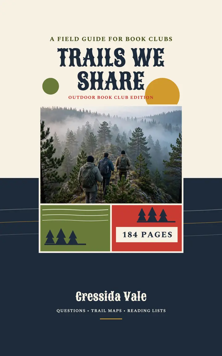 Trails We Share woodcut book club cover template