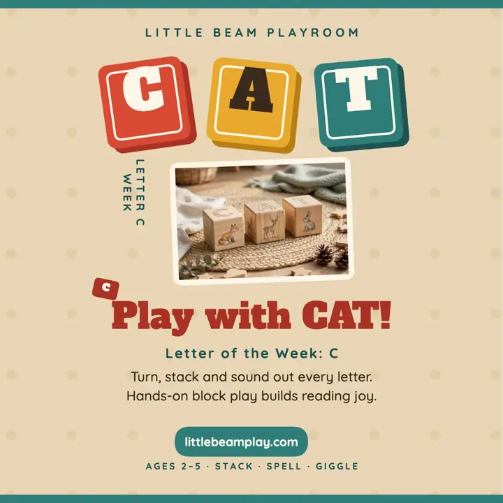 Little Beam wooden ABC blocks post template
