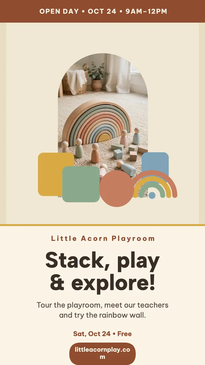 Little Acorn playroom open day story template