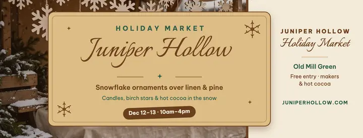 Juniper Hollow holiday market cover template