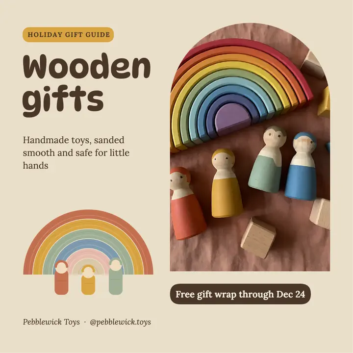 Pebblewick Toys wooden holiday gift guide post template