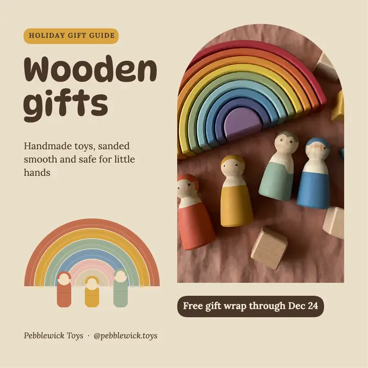 Pebblewick Toys wooden holiday gift guide post template