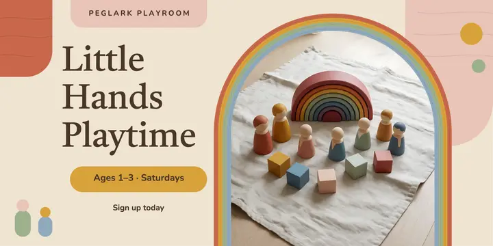 Peglark Playroom wooden toy toddler sign-up post template