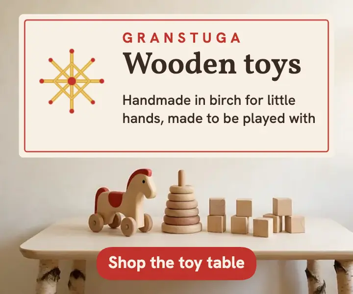Granstuga wooden toys Christmas ad, Scandi straw star template