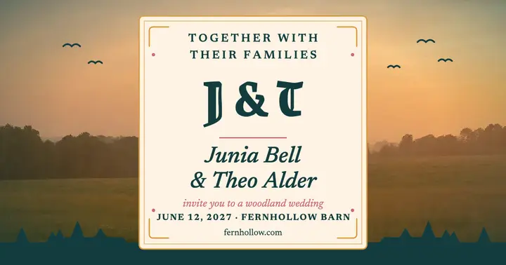 Junia and Theo woodland wedding post template