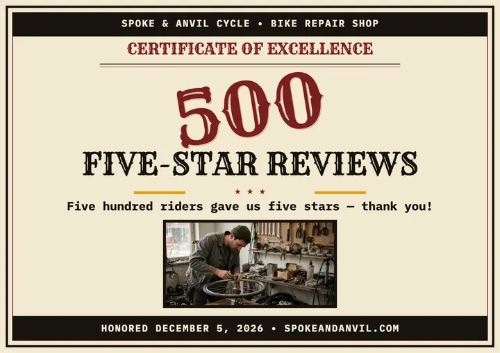 Spoke and Anvil 500 review certificate template