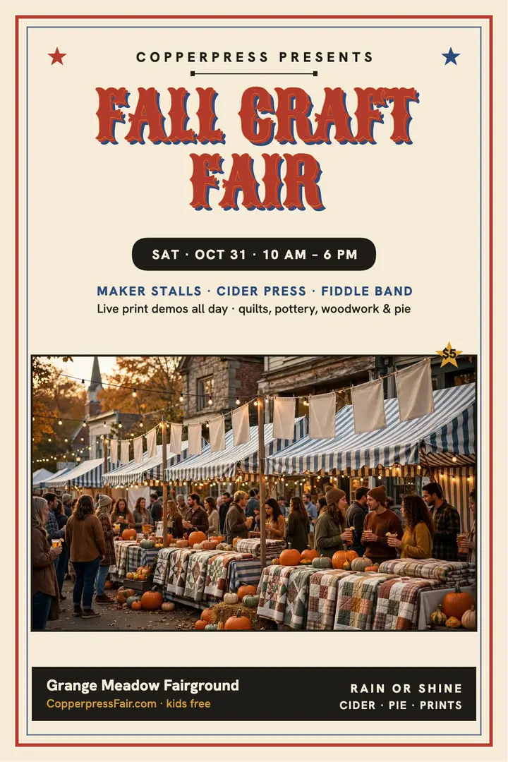 Copperpress Fall Fair chromatic poster template