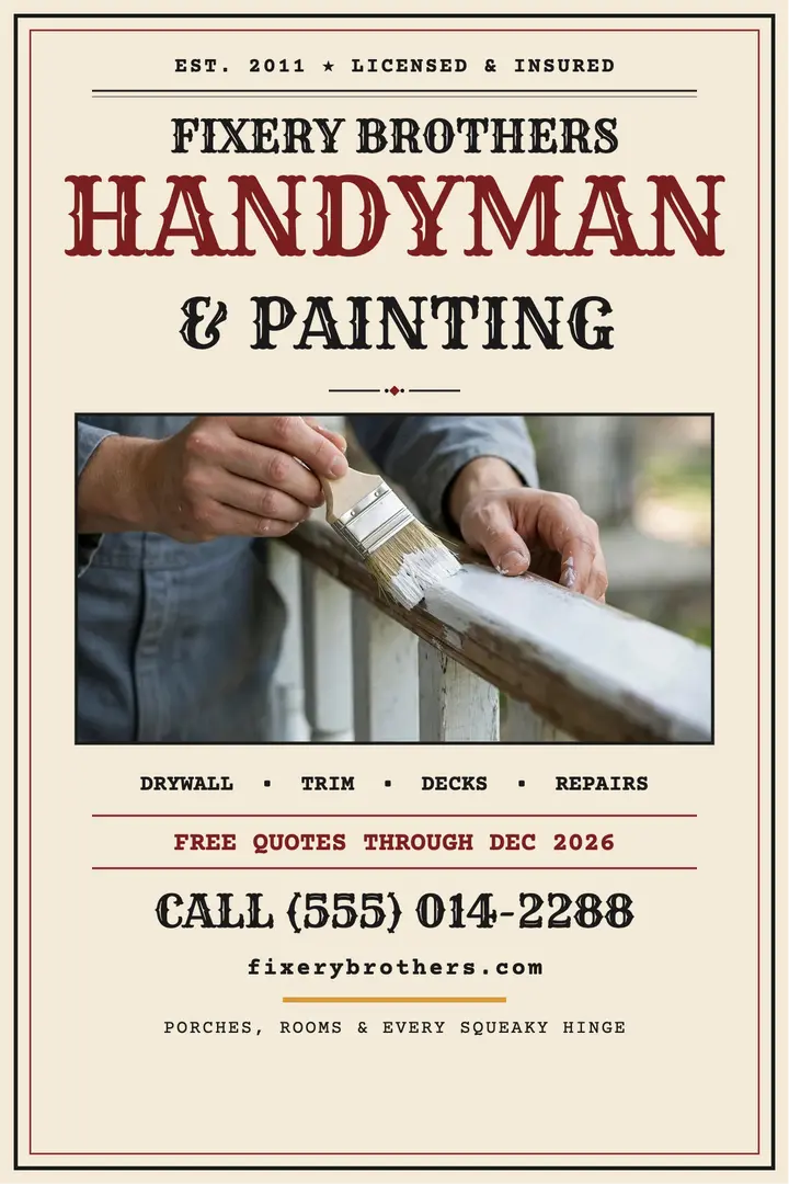 Fixery Brothers handyman poster: handyman poster template