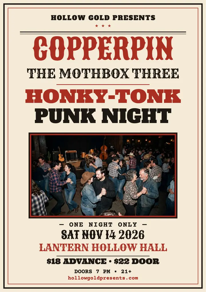 Copperpin honky-tonk punk night flyer template