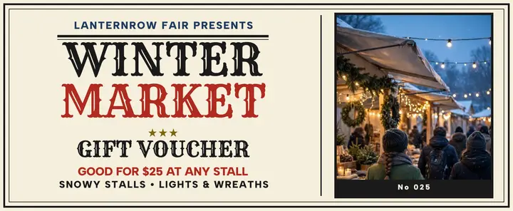 Lanternrow Fair winter market voucher template
