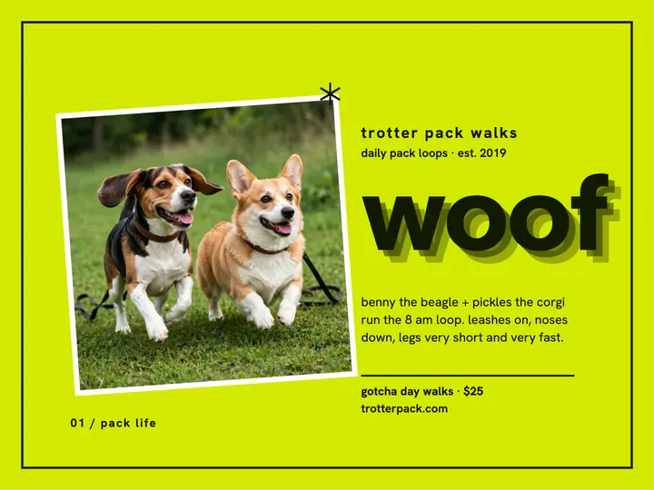 Trotter Pack Walks woof slide template
