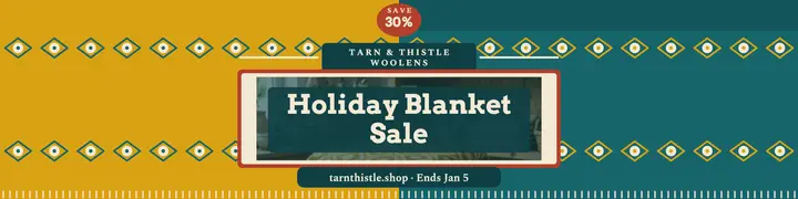 Tarn and Thistle holiday blanket sale banner template