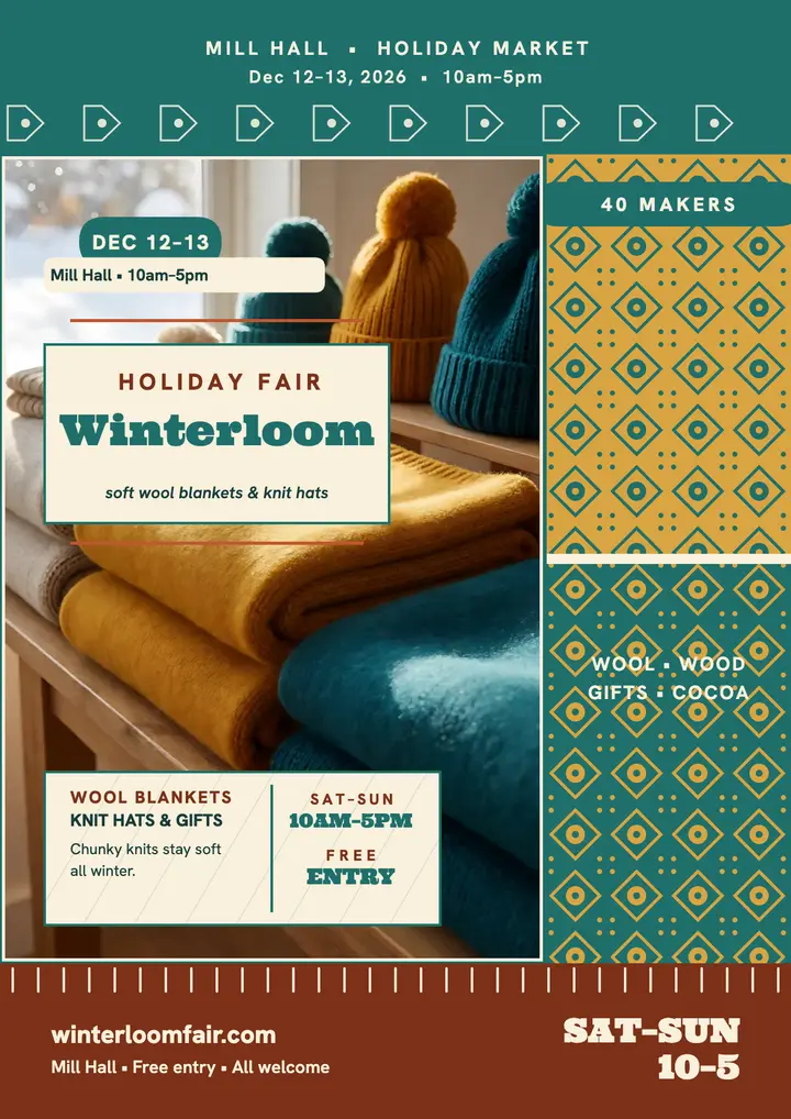 Winterloom Fair wool market flyer template